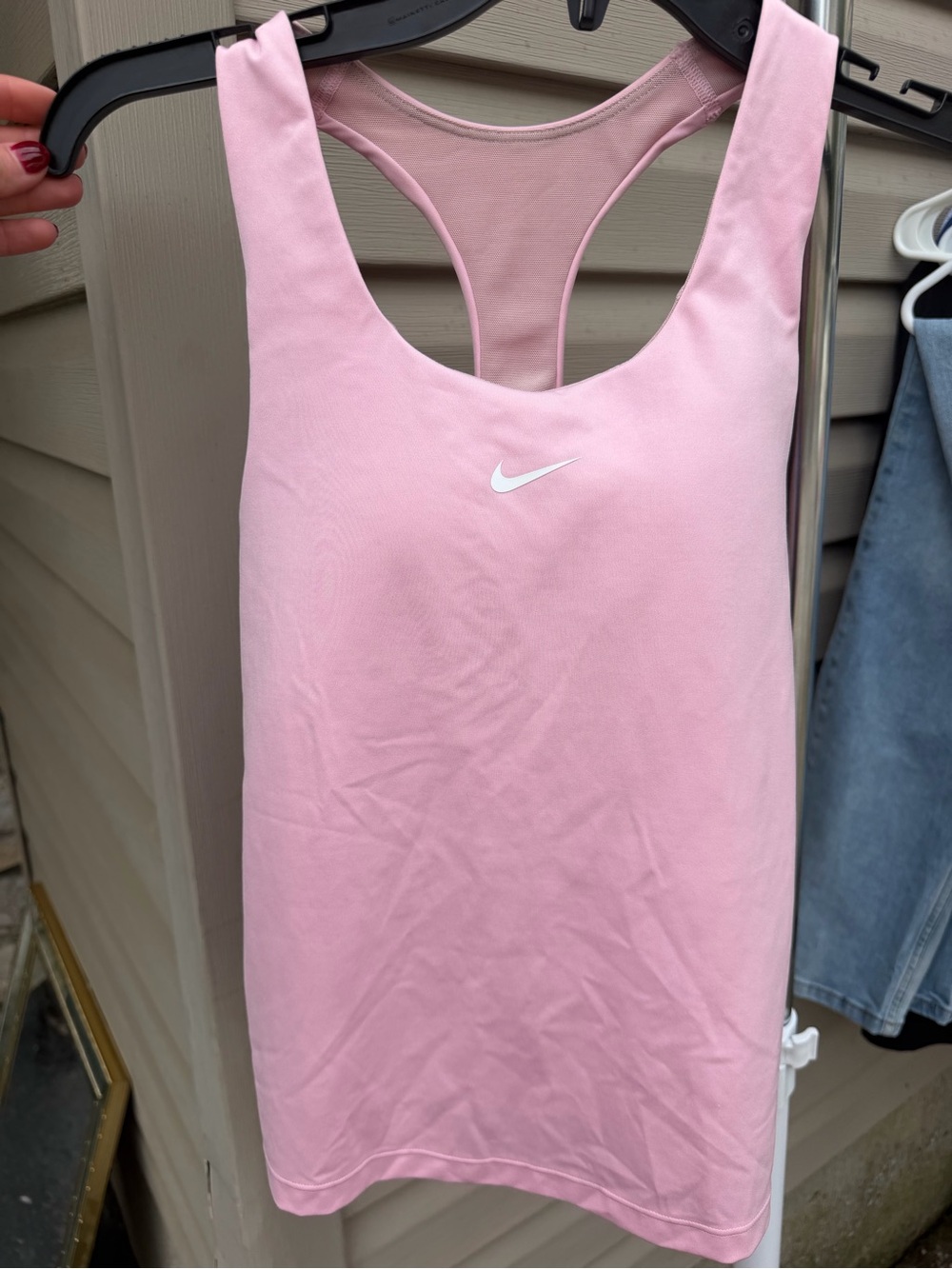 Nike Light Pink Racerback Athletic Tank with White Swoosh